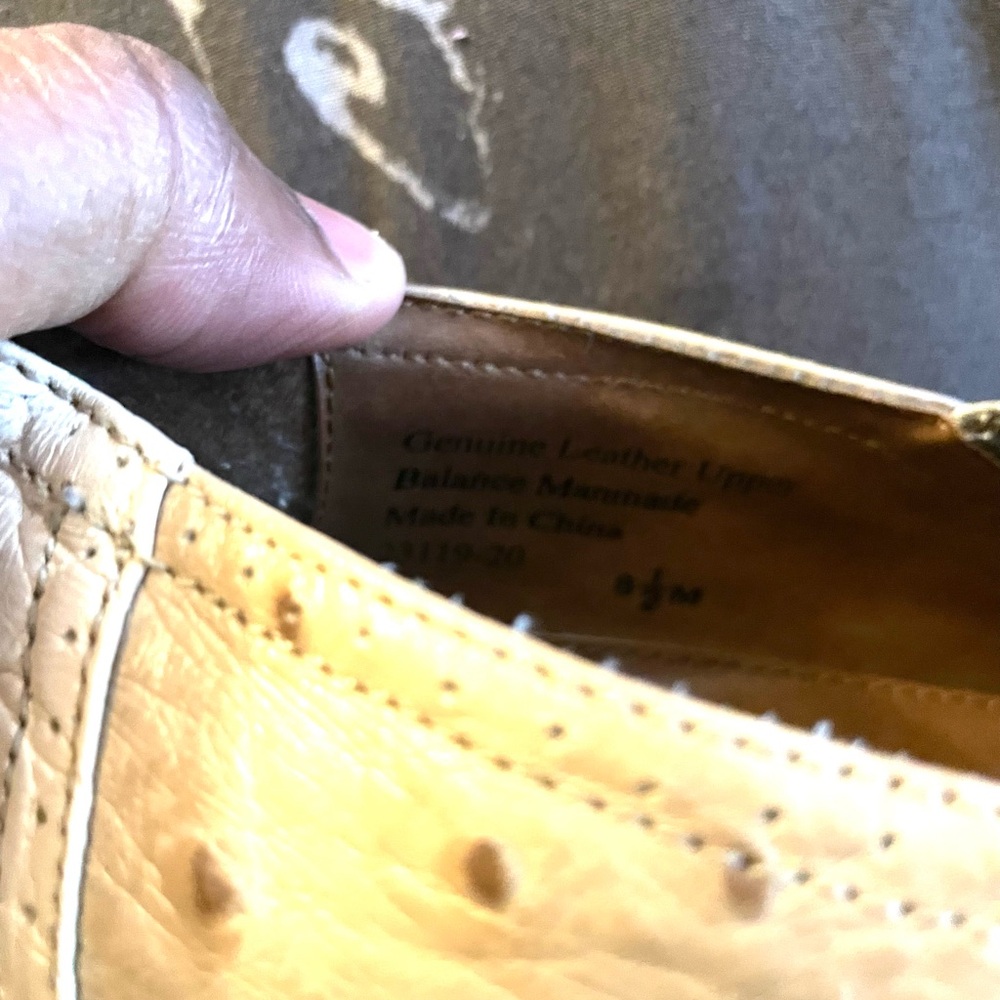 Stacy Adams Cream and Brown Textured Loafers - Picture 4 of 4